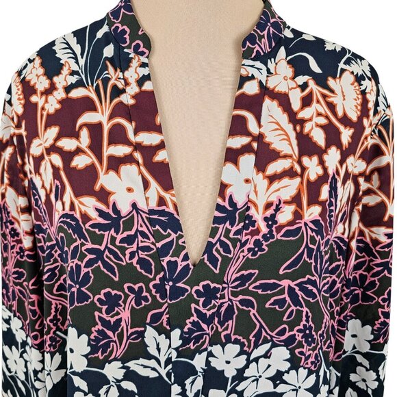 RACHEL Rachel Roy Floral Red Green Flowy Lightweight Blouse Sz XL - Picture 2 of 10